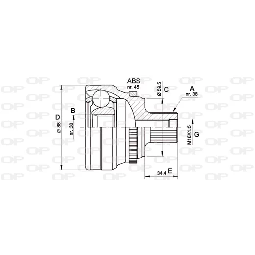 Sada kĺbov hnacieho hriadeľa OPEN PARTS CVJ5139.10