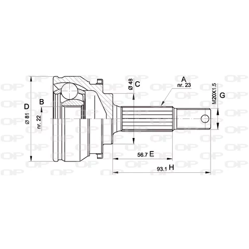 Sada kĺbov hnacieho hriadeľa OPEN PARTS CVJ5194.10