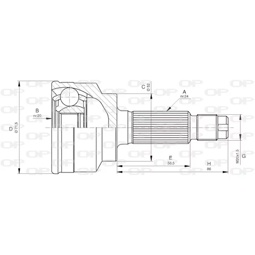 Sada kĺbov hnacieho hriadeľa OPEN PARTS CVJ5255.10