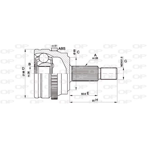Sada kĺbov hnacieho hriadeľa OPEN PARTS CVJ5501.10