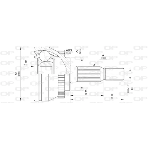 Sada kĺbov hnacieho hriadeľa OPEN PARTS CVJ5612.10