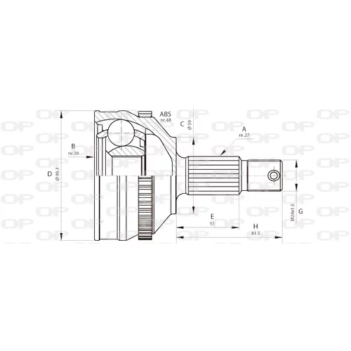 Sada kĺbov hnacieho hriadeľa OPEN PARTS CVJ5646.10