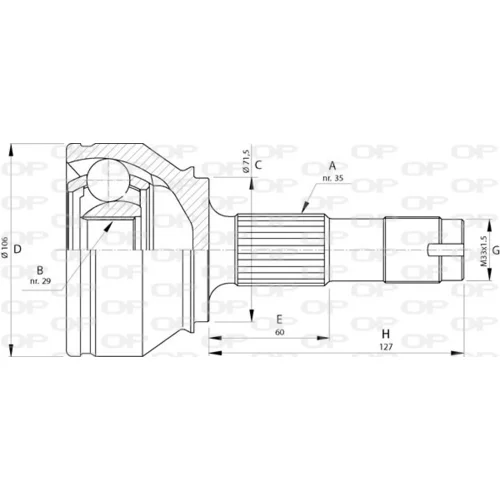 Sada kĺbov hnacieho hriadeľa OPEN PARTS CVJ5719.10