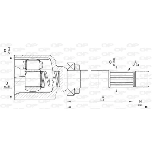 Sada kĺbov hnacieho hriadeľa OPEN PARTS CVJ5829.20