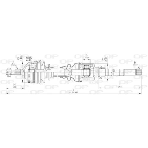 Hnací hriadeľ OPEN PARTS DRS6203.00