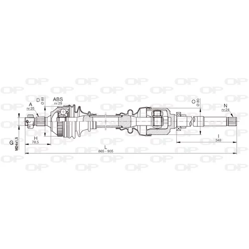 Hnací hriadeľ OPEN PARTS DRS6331.00