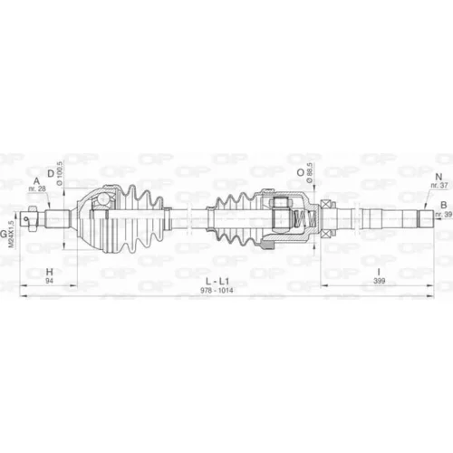 Hnací hriadeľ OPEN PARTS DRS6406.00