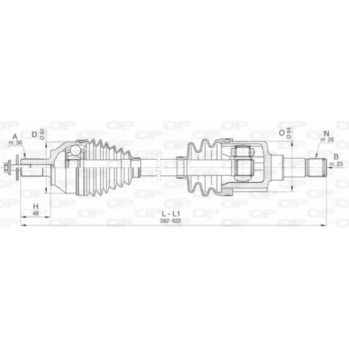 Hnací hriadeľ OPEN PARTS DRS6427.00