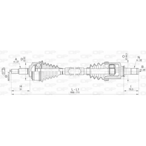 Hnací hriadeľ OPEN PARTS DRS6482.00