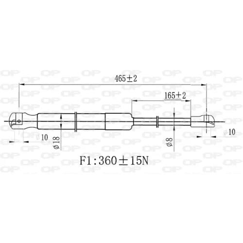 Pneumatická pružina, Batožinový/nákladný priestor GSR6019.00 (OPEN PARTS) - obr. 1