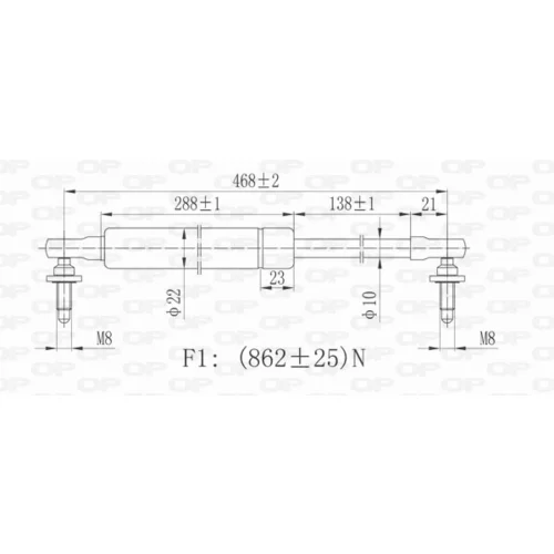 Pneumatická pružina, Batožinový/nákladný priestor GSR6031.00 (OPEN PARTS) - obr. 1