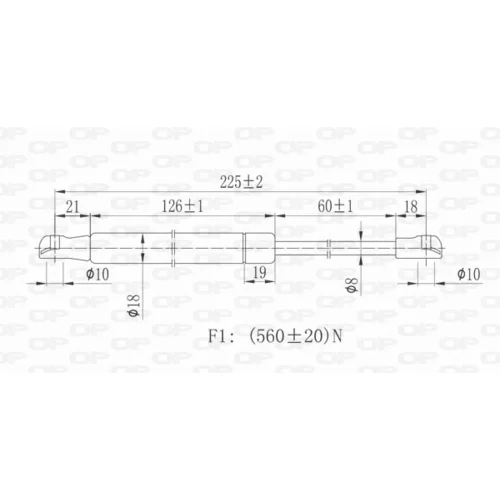 Pneumatická pružina, Batožinový/nákladný priestor GSR6059.00 (OPEN PARTS) - obr. 1