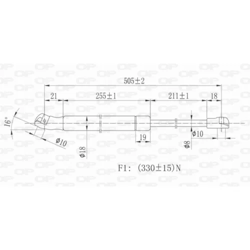 Pneumatická pružina, Batožinový/nákladný priestor GSR6086.00 (OPEN PARTS) - obr. 1