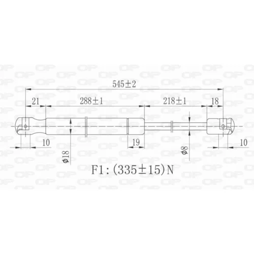 Pneumatická pružina, Batožinový/nákladný priestor GSR6102.00 (OPEN PARTS) - obr. 1