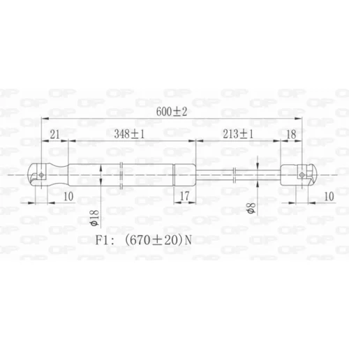 Pneumatická pružina, Batožinový/nákladný priestor GSR6106.00 (OPEN PARTS) - obr. 1