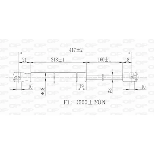 Pneumatická pružina, Batožinový/nákladný priestor GSR6161.00 (OPEN PARTS) - obr. 1