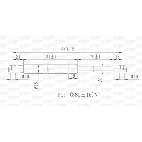 Pneumatická pružina, Batožinový/nákladný priestor GSR6176.00 (OPEN PARTS) - obr. 1