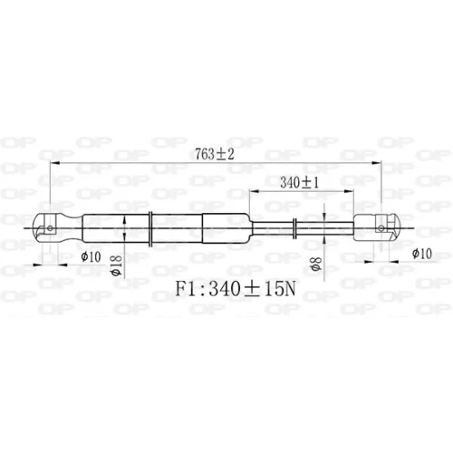 Plynová vzpera, kapota motora GSR6465.10 (OPEN PARTS)
