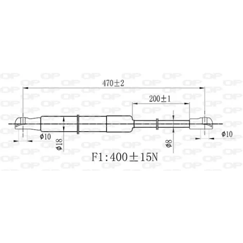 Pneumatická pružina, Batožinový/nákladný priestor GSR6478.00 (OPEN PARTS) - obr. 1