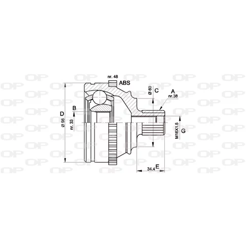 Sada kĺbov hnacieho hriadeľa OPEN PARTS CVJ5122.10