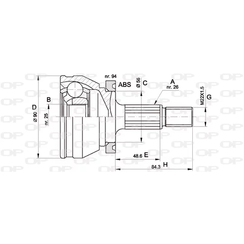 Sada kĺbov hnacieho hriadeľa OPEN PARTS CVJ5170.10