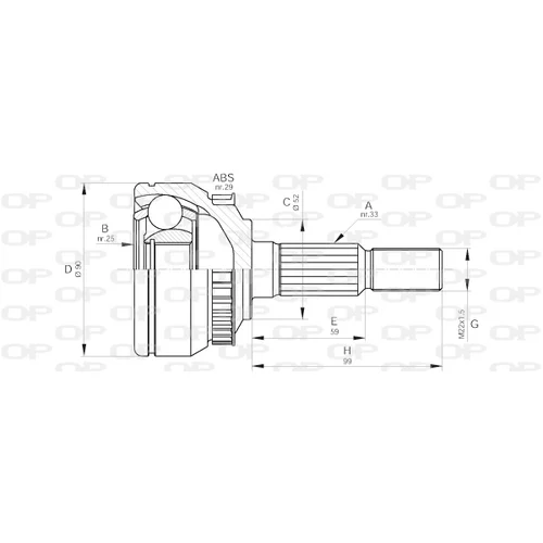 Sada kĺbov hnacieho hriadeľa OPEN PARTS CVJ5263.10
