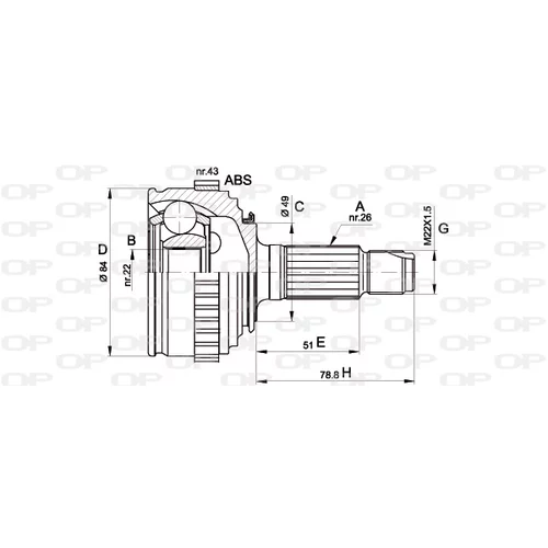 Sada kĺbov hnacieho hriadeľa OPEN PARTS CVJ5298.10