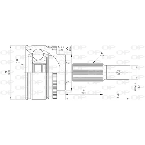 Sada kĺbov hnacieho hriadeľa OPEN PARTS CVJ5544.10