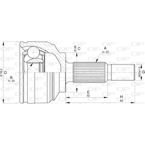 Sada kĺbov hnacieho hriadeľa OPEN PARTS CVJ5763.10