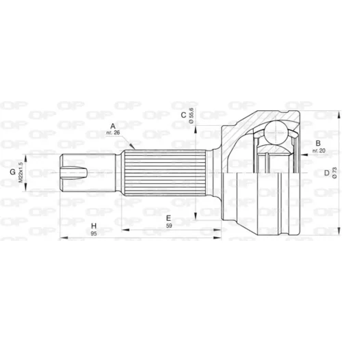 Sada kĺbov hnacieho hriadeľa OPEN PARTS CVJ5839.10