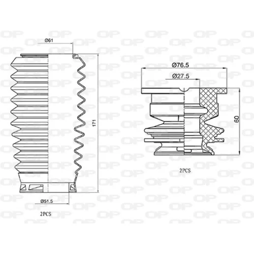 Ochranná sada tlmiča proti prachu OPEN PARTS DCK5027.04
