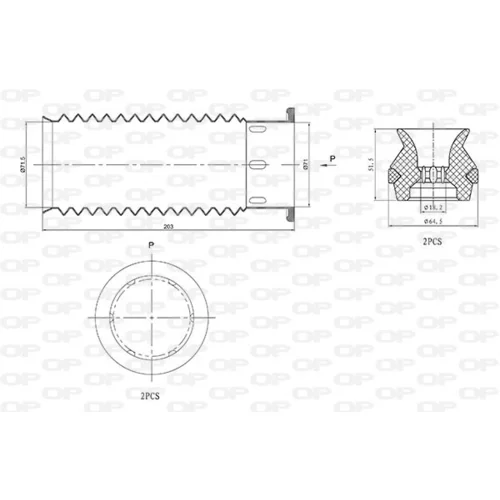 Ochranná sada tlmiča proti prachu DCK5065.04 (OPEN PARTS)