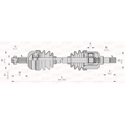 Hnací hriadeľ DRS6046.00 (OPEN PARTS)