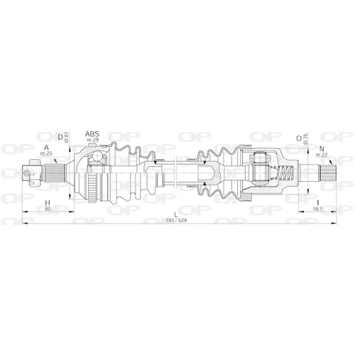 Hnací hriadeľ OPEN PARTS DRS6222.00