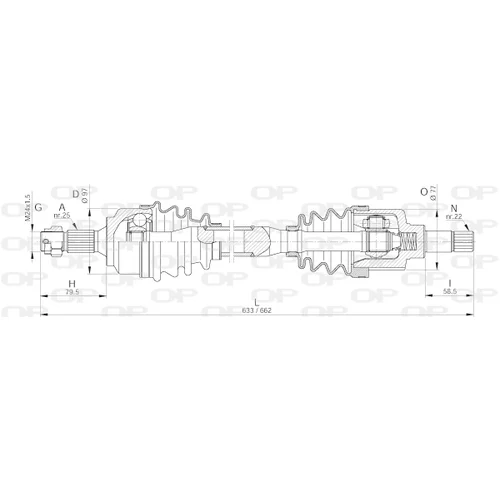 Hnací hriadeľ OPEN PARTS DRS6257.00