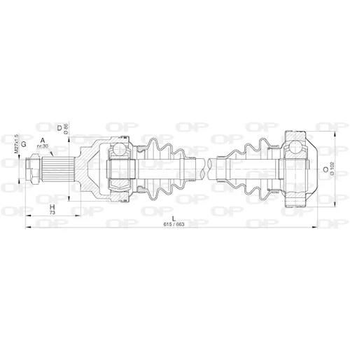 Hnací hriadeľ OPEN PARTS DRS6275.00