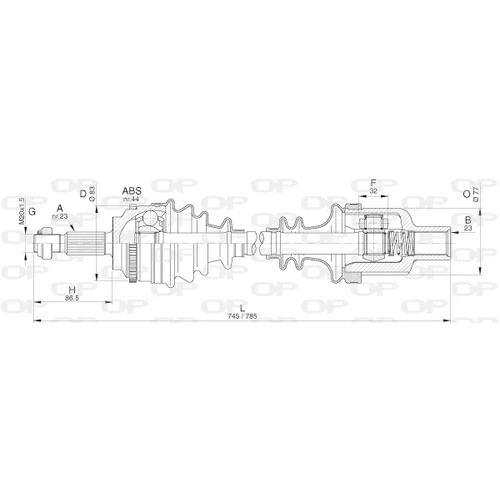 Hnací hriadeľ OPEN PARTS DRS6286.00