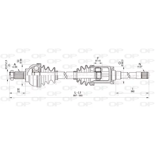 Hnací hriadeľ OPEN PARTS DRS6354.00