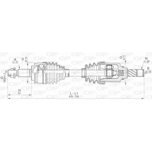 Hnací hriadeľ OPEN PARTS DRS6417.00