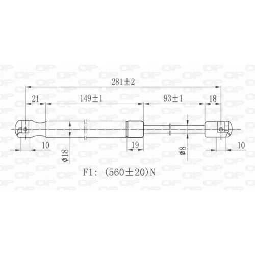 Pneumatická pružina, Batožinový/nákladný priestor GSR6062.00 (OPEN PARTS) - obr. 1