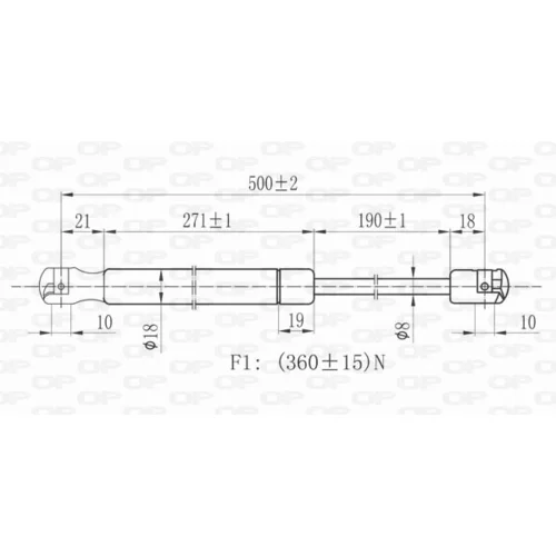 Pneumatická pružina, Batožinový/nákladný priestor GSR6128.00 (OPEN PARTS) - obr. 1