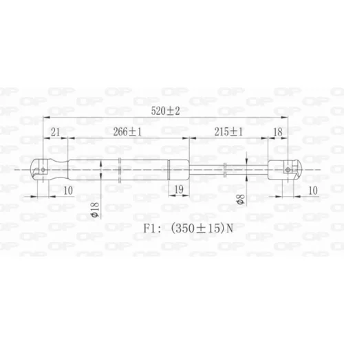 Pneumatická pružina, Batožinový/nákladný priestor GSR6173.00 (OPEN PARTS) - obr. 1