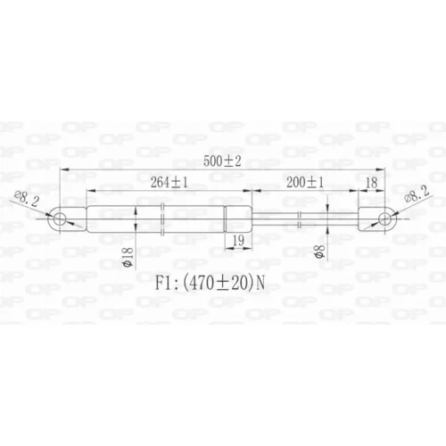 Pneumatická pružina, Batožinový/nákladný priestor GSR6181.00 (OPEN PARTS) - obr. 1