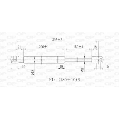 Plynová vzpera pre zadné sklo OPEN PARTS GSR6184.00