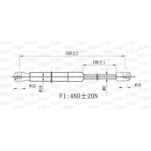 Pneumatická pružina, Batožinový/nákladný priestor GSR6511.00 (OPEN PARTS) - obr. 1