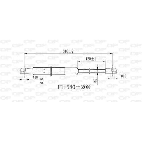 Plynová vzpera, kapota motora OPEN PARTS GSR6521.00