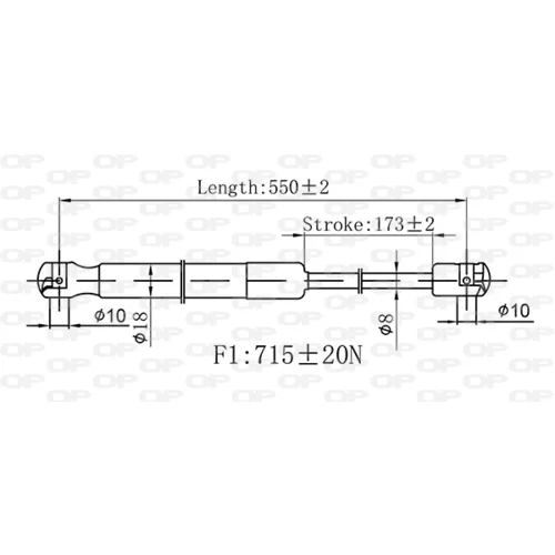 Pneumatická pružina, Batožinový/nákladný priestor GSR6554.00 (OPEN PARTS) - obr. 1