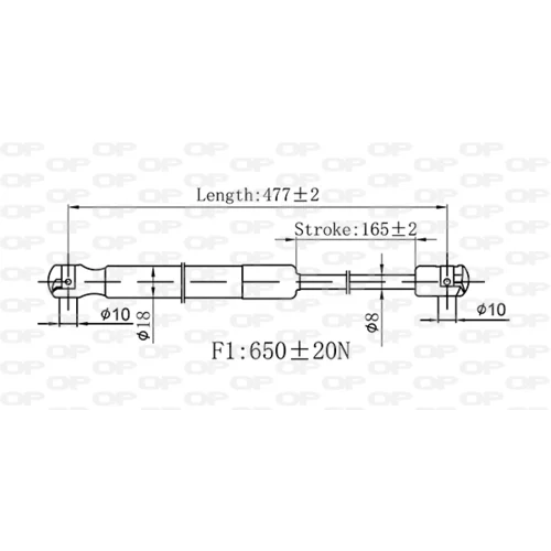 Pneumatická pružina, Batožinový/nákladný priestor GSR6560.00 (OPEN PARTS) - obr. 1