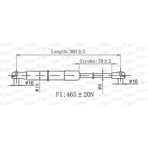Plynová vzpera, kapota motora OPEN PARTS GSR6590.00