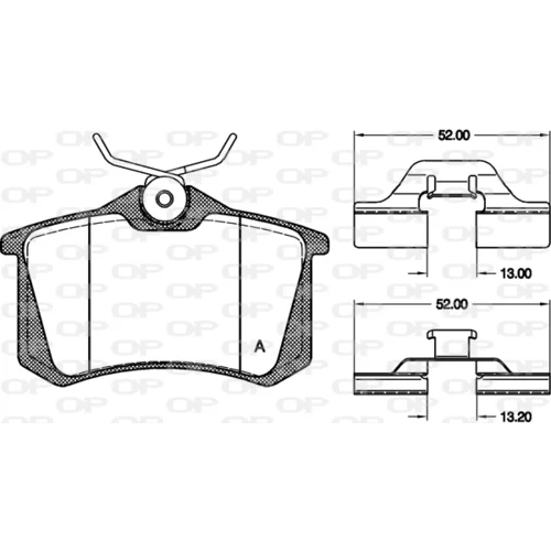 Sada brzdových platničiek kotúčovej brzdy OPEN PARTS BPA0263.03